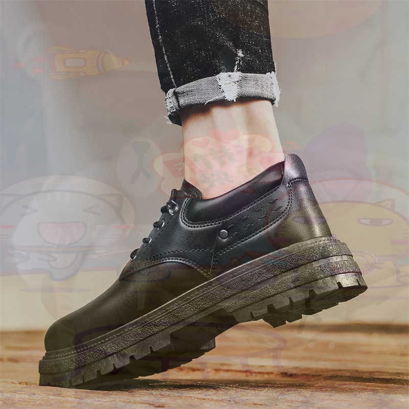 Men'S Grooming Experience - Dark Natural Leather Fashion Trainers Tennis