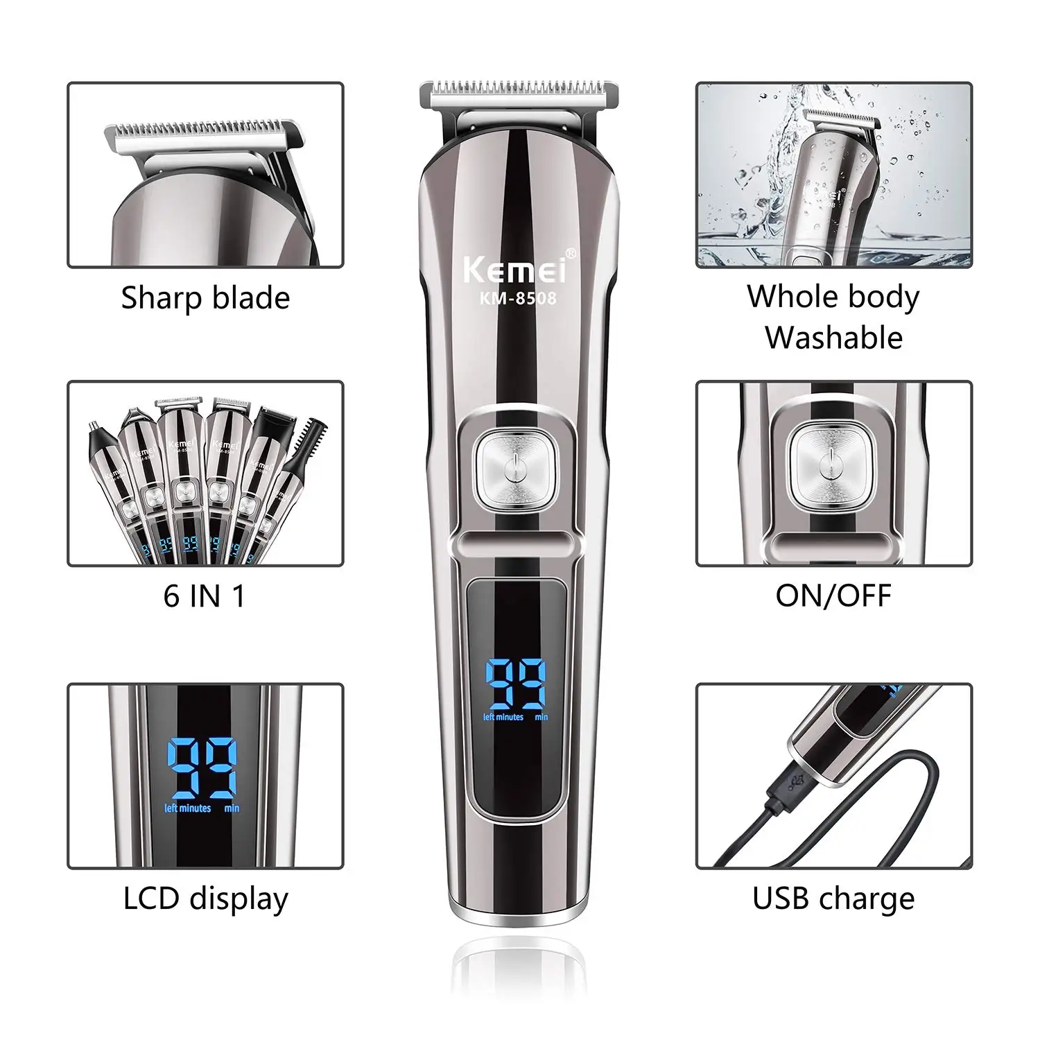 Kemei Professional Multifuncti - đánh giá và giá Men'S Grooming Boxes